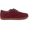 Derbies enfant Pisamonas Chaussures Oxford En Su&egrave;de Avec Semelle Caramel Bordeaux