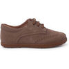Derbies enfant Pisamonas Chaussures Oxford En Su&egrave;de Avec Semelle Caramel Marron