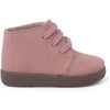 Boots enfant Pisamonas Bottes En Su&egrave;de Avec Coutures De Couleurs Pour Enfants Rose