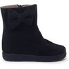 Boots enfant Pisamonas Bottes En Su&egrave;de Fille Avec Grand N?ud Lat&eacute;ral Bleu