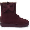 Boots enfant Pisamonas Bottes En Su&egrave;de Fille Avec Grand N?ud Lat&eacute;ral Bordeaux