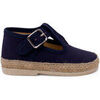 Baskets basses enfant Pisamonas Salom&eacute;s Pour B&eacute;b&eacute; En Lin Et Jute Avec Fermeture &Agrave; Boucle Bleu