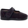 Ballerines enfant Pisamonas Babies En Velours Avec Bouton &Agrave; Scratch Pour Petites Filles Gris
