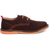 Derbies Pisamonas Derbies Gar&ccedil;on En Cuir Et Lacets Color&eacute;s Marron