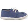 Chaussures bateau enfant Pisamonas Chaussures Bateau Toile &Eacute;co Semelle Blanche Bleu