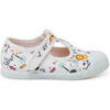 Baskets basses enfant Pisamonas Salom&eacute;s &Agrave; Motifs Fermeture Auto-Agrippante Blanc