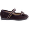 Ballerines enfant Pisamonas Babies Velours Fille Petit N?ud Gris