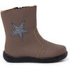 Boots enfant Pisamonas Bottes Fille &Eacute;toile Cuir Lavable Beige