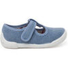 Baskets basses enfant Pisamonas Salom&eacute;s Barefoot Bande &Agrave; Scratch Semelle Blanche Bleu
