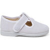 Baskets basses enfant Pisamonas Salom&eacute;s Lin Fermeture Scratch Bouton Blanc