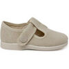 Baskets basses enfant Pisamonas Salom&eacute;s Lin Fermeture Scratch Bouton Blanc