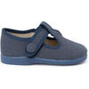 Baskets basses enfant Pisamonas Salom&eacute;s Lin Fermeture Scratch Bouton Bleu