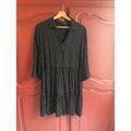 Robe courte Etam robe large noire &agrave; petit pois blancs Noir