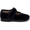Ballerines enfant Pisamonas Babies En Velours Avec Bouton &Agrave; Scratch Pour Petites Filles Noir