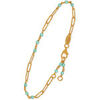 Bracelets Orusbijoux Bracelet En Argent Dor&eacute; Maillon Pierre Amazonite Dor&eacute;