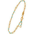 Bracelets Orusbijoux Bracelet En Argent Dor&eacute; Maillon Pierre Amazonite Dor&eacute;