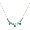 Collier Orusbijoux Collier Argent Dor&eacute; Pierre Pampille Onyx Vert Dor&eacute;