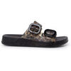 Chaussures Pisamonas Sandales Caoutchouc Habana Double Boucle Imprim&eacute; Animal Noir