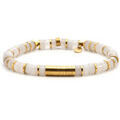 Bracelets sur Grenoble : Bracelets Sixtystones Bracelet 6mm Perles Heishi Quartz Blanc -Small-16cm