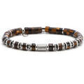 Bracelets Sixtystones Bracelet 6mm Perles Heishi ?il Tigre -Small-16cm Marron Grenoble