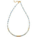 Collier Sixtystones Collier Perles Heishi Quartz Bleu Gili-38 cm Dor&eacute; Grenoble