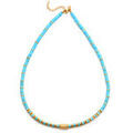 Collier Sixtystones Collier Perles Heishi Turquoise Bali-45 cm Dor&eacute;