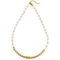 Collier Sixtystones Collier Perles Heishi Quartz Blanc -38 cm Dor&eacute;