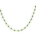 Collier Orusbijoux Collier Argent Dor&eacute; Et Pierres Naturelles Onyx Vert Long Dor&eacute; Grenoble