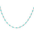 Collier Orusbijoux Collier Argent Rhodi&eacute; Et Pierres Naturelles Amazonite Long Argent&eacute; Grenoble