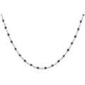 Collier Orusbijoux Collier Argent Rhodi&eacute; Et Pierres Naturelles Noires Long Argent&eacute; Grenoble