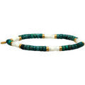 Bracelets Sixtystones Bracelet Perles Heishi 4mm Quartz Blanc -Medium-18cm Dor&eacute; Grenoble