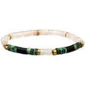 Bracelets Sixtystones Bracelet Perles Heishi 4mm Turquoise -Large-20cm Dor&eacute; Grenoble