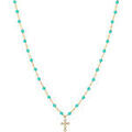 Collier Orusbijoux Collier Argent Dor&eacute; Croix En Zirconium Blanc Et Pierres Dor&eacute; Grenoble