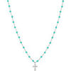 Collier Orusbijoux Collier Argent Rhodi&eacute; Croix En Zirconium Blanc Et Pierres Argent&eacute;