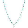 Collier Orusbijoux Collier Argent Rhodi&eacute; Croix En Zirconium Blanc Et Pierres Argent&eacute;
