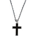Colliers sur Grenoble : Collier Orusbijoux Collier Homme Argent Croix Rock Onyx Noir Argent&eacute;