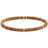 Bracelets Sixtystones Bracelet Perles Heishi 4mm Pierre Jaspe -Medium-18cm Dor&eacute;