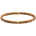 Bracelets Sixtystones Bracelet Perles Heishi 4mm Pierre Jaspe -Medium-18cm Dor&eacute;