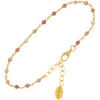 Bracelets Orusbijoux Bracelet En Argent Dor&eacute; Pierres Quartz Rose Fraise Dor&eacute;