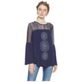 T-shirt Desigual T Shirt femme manches longues Neusifu bleu marine