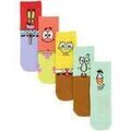 Chaussettes sur Grenoble : Chaussettes Spongebob Squarepants Multi-Character Graphics Chaussettes mollet Lot de 5