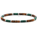 Bracelets Sixtystones Bracelet Perles Heishi 4mm Pierre ?il -Large-20cm Argent&eacute; Grenoble