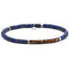 Bracelets Sixtystones Bracelet Perles Heishi 4mm Pierre Lapis -Large-20cm Argent&eacute;