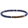 Bracelets sur Grenoble : Bracelets Sixtystones Bracelet Perles Heishi 4mm Pierre Lapis -Large-20cm Argent&eacute;