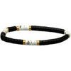 Bracelets Sixtystones Bracelet Perles Heishi 4mm Agate Noire -Small-16cm Dor&eacute;
