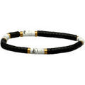 Bracelets sur Grenoble : Bracelets Sixtystones Bracelet Perles Heishi 4mm Agate Noire -Small-16cm Dor&eacute;