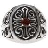 Bijoux Orusbijoux Chevali&egrave;re Croix Pierre ?il De Tigre Rouge Argent Rouge
