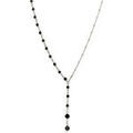 Colliers sur Grenoble : Collier Orusbijoux Collier Argent Rhodi&eacute; Cascade Cravate Pierre Spinelle Noire Argent&eacute;