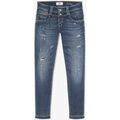 Jeans Le Temps des Cerises Jeans pulp slim snap 7/8&egrave;me destroy bleu Bleu Grenoble