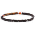 Bracelets Sixtystones Bracelet Perles Heishi 4mm Pierre ?il -Large-20cm Argent&eacute;